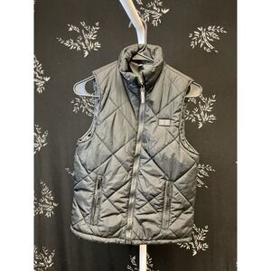 Woman's Heated Clothing Black Quilted Puffer Vest Full Zip Mock Neck